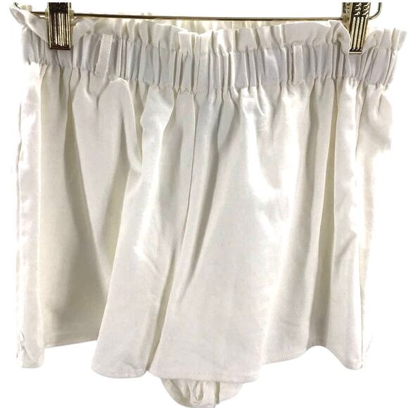 LULU'S SZ S white elastic waist shorts NEW B124 - Picture 1 of 6